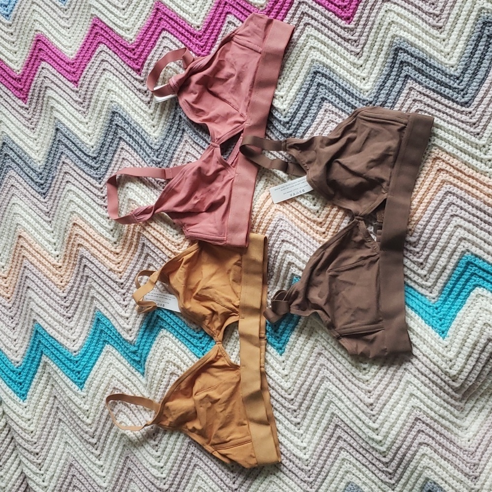 The Nude Label  Cut out bra wide strap - GOTS cotton bundle of 3 XL